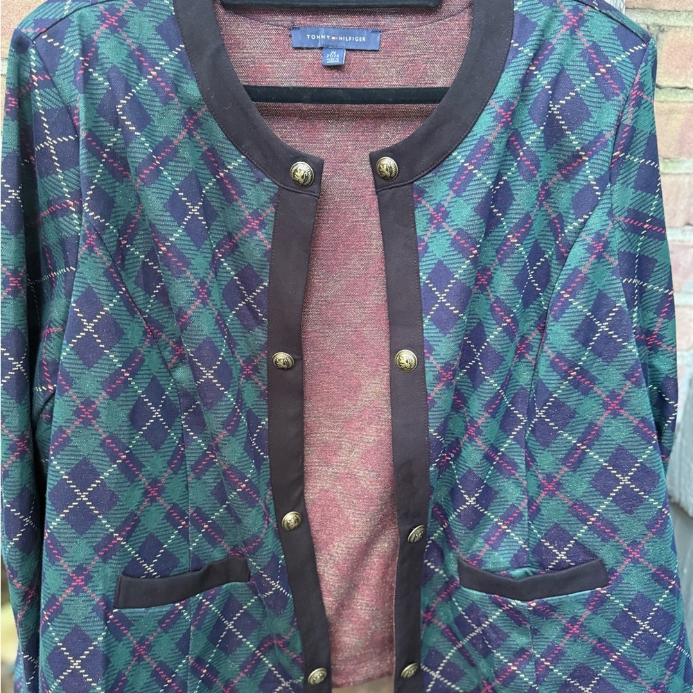 Tommy Hilfiger Open front jacket with Plaid design